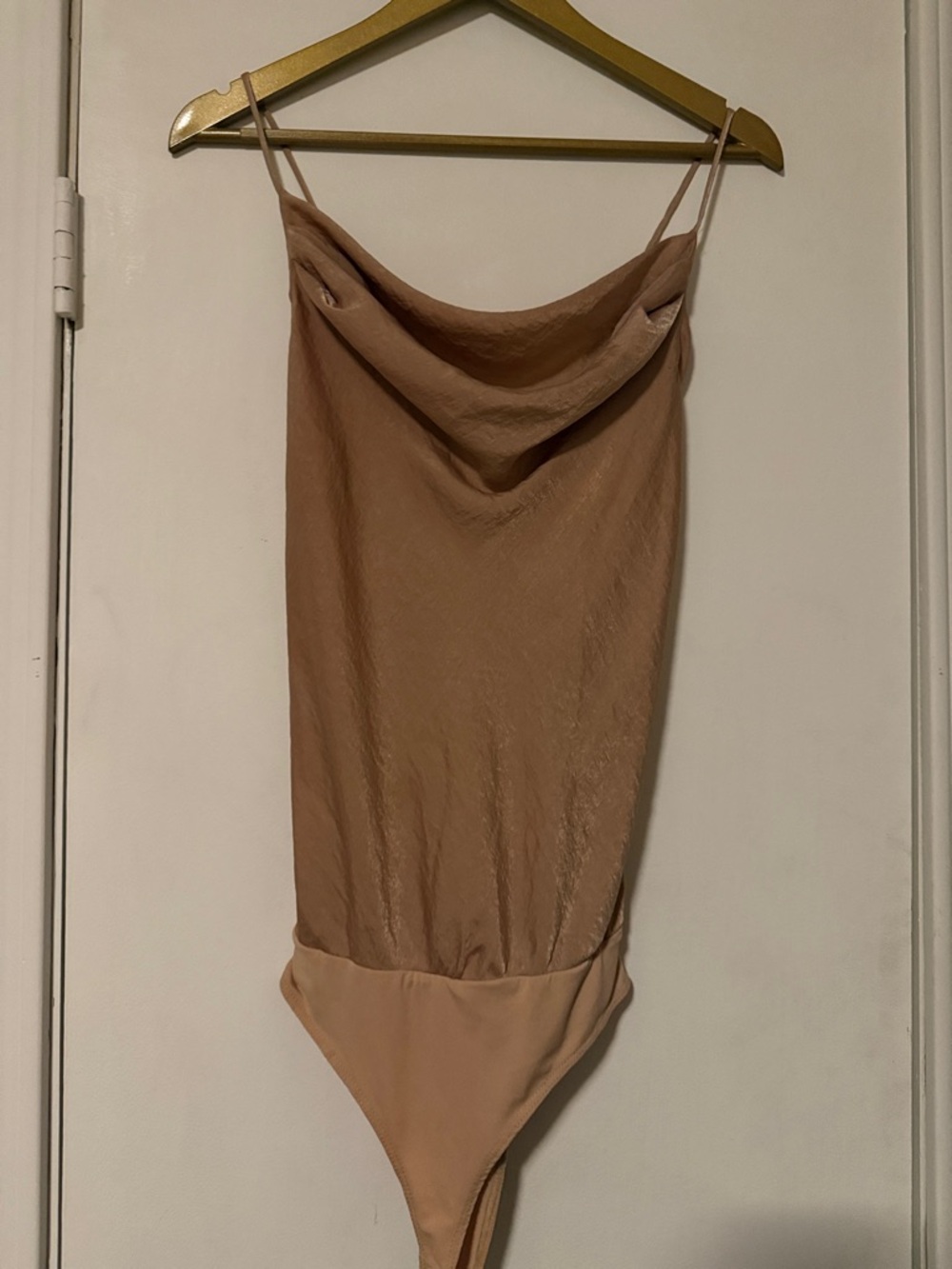Better Be Nude/Tan Cowl Neck Bodysuit